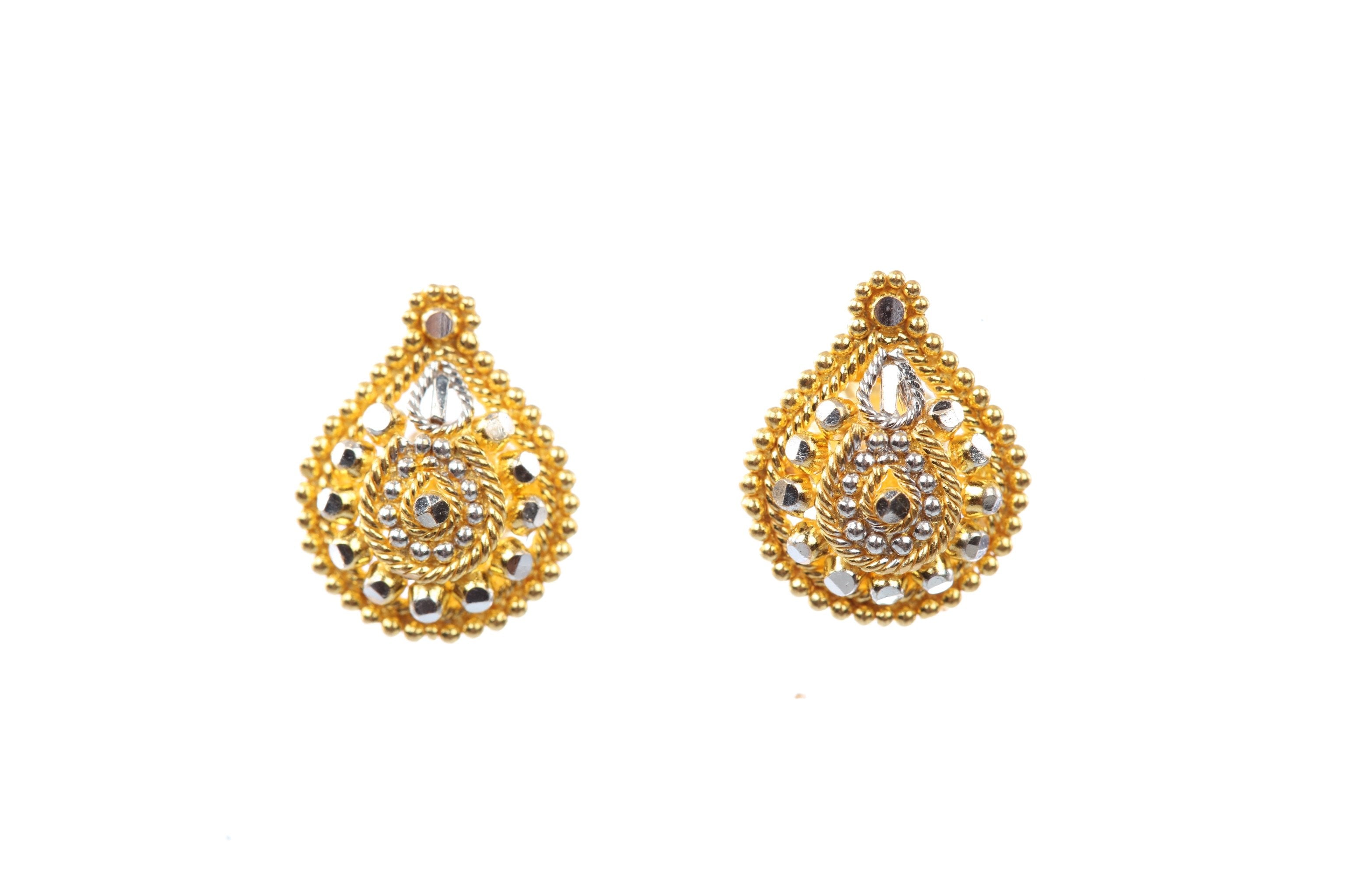 Natural Diamond Flower Design Women 14k Solid Gold Earrings / Designer  Diamond Stud Earrings / Women Gift Earrings